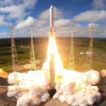 Ariane 6 flight VA269: Liftoff captured from the mobile gantry