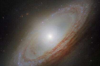 A galaxy spinning out of sync